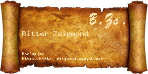 Bitter Zsigmond névjegykártya