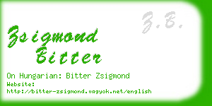 zsigmond bitter business card